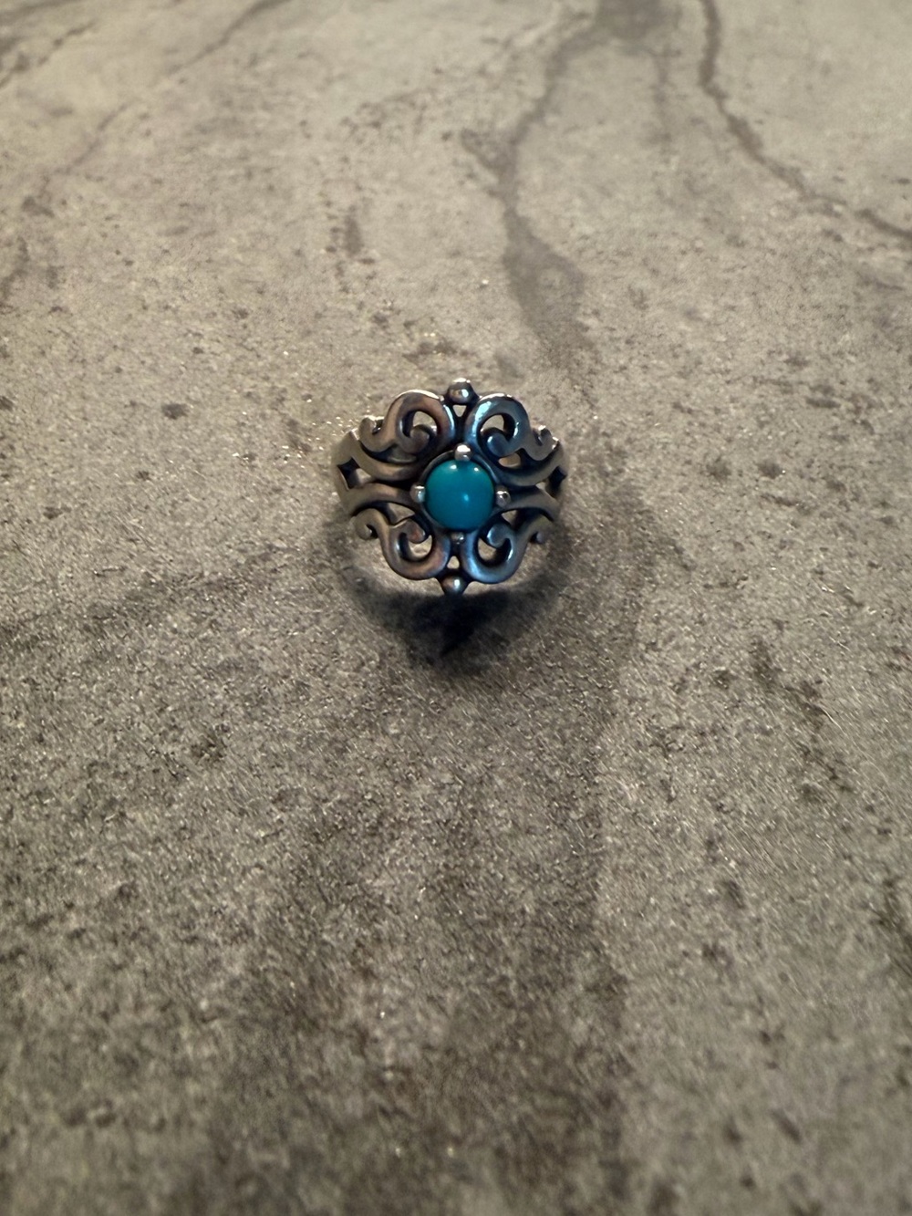 James Avery Silver Ring with Turquoise Stone - Retired